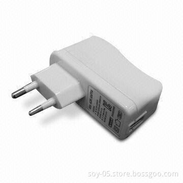 USB Power Adapter, 10W Single Output Power Supply with Black and White
